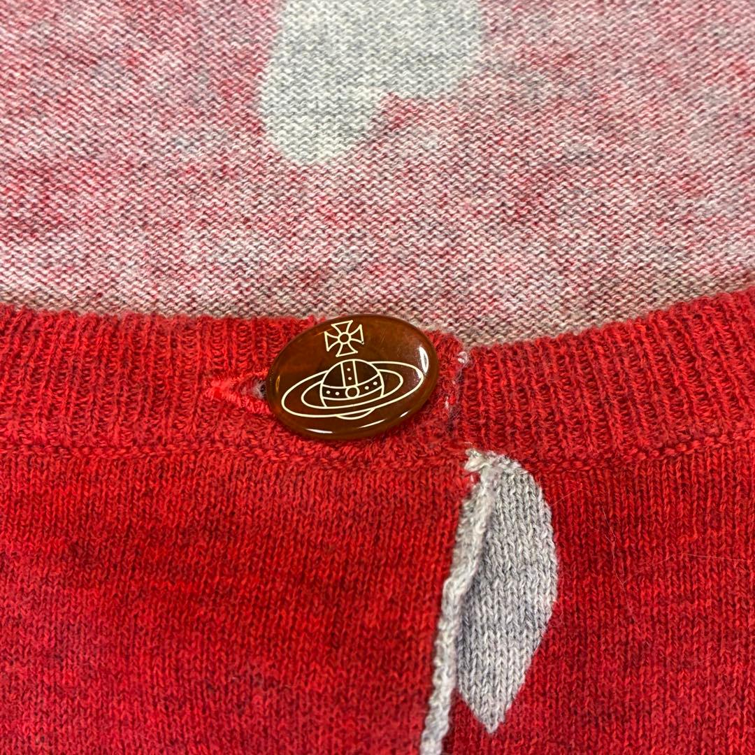 ヴィヴィアンウエストウッド カーディガン 総柄 オーブ ハート オーブ釦