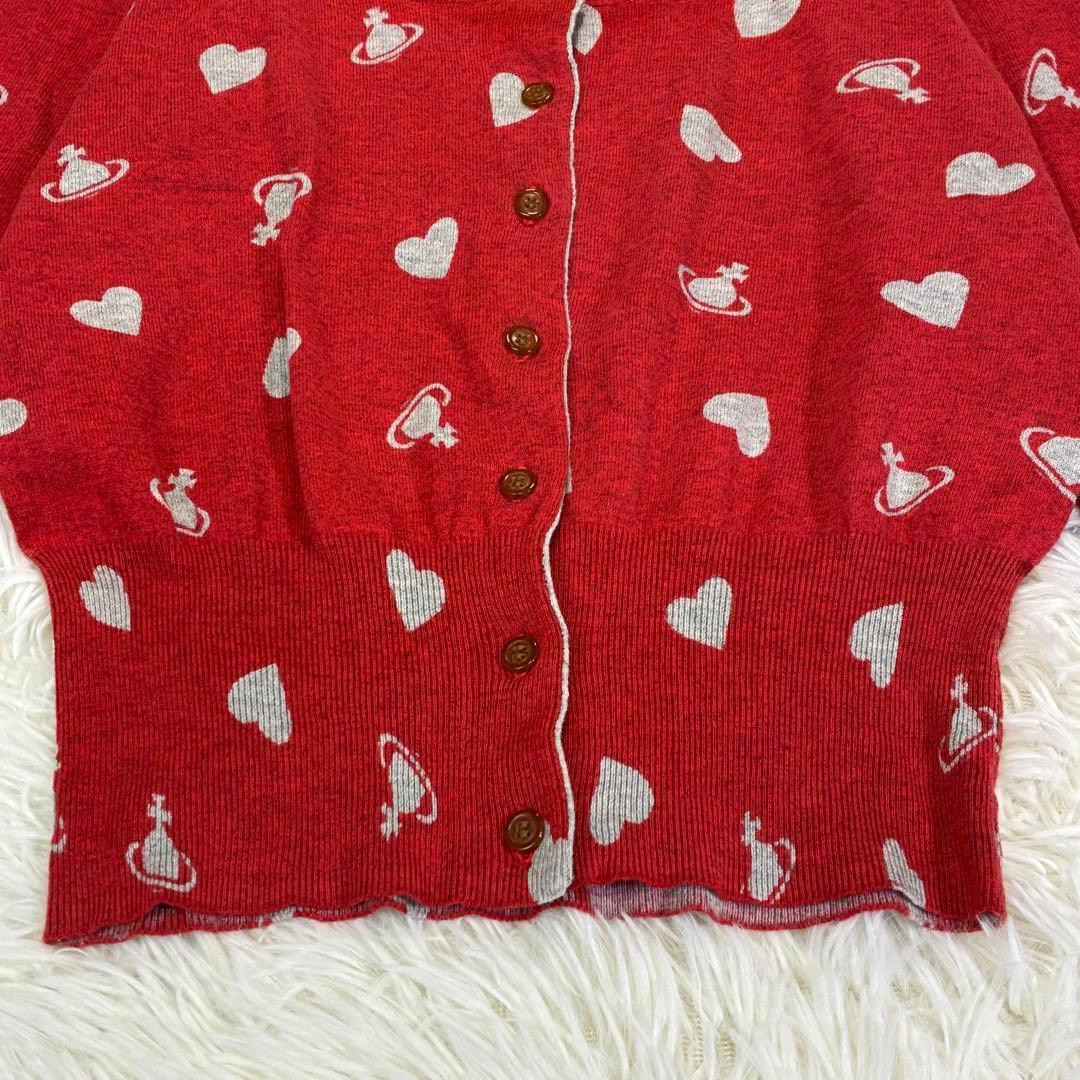 ヴィヴィアンウエストウッド カーディガン 総柄 オーブ ハート オーブ釦