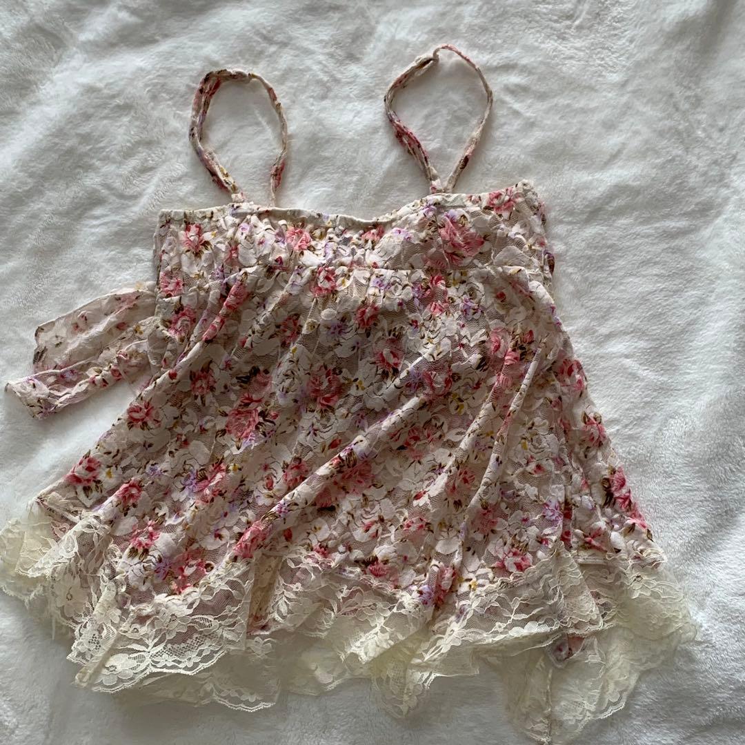 【旧タグ】LIZ LISA Y2K 00’s パワーネットキャミチュニック　花柄