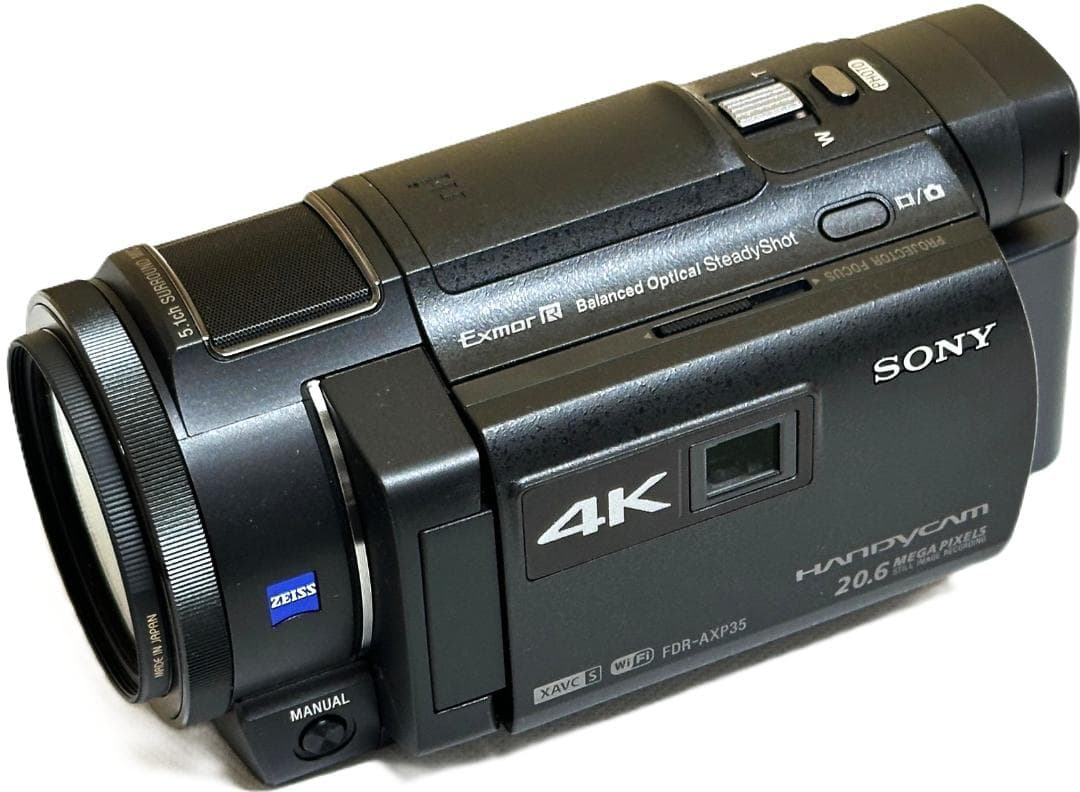＜動作品＞SONY FDR-AX35 4Kビデオカメラ 充電器レンズガードなど付