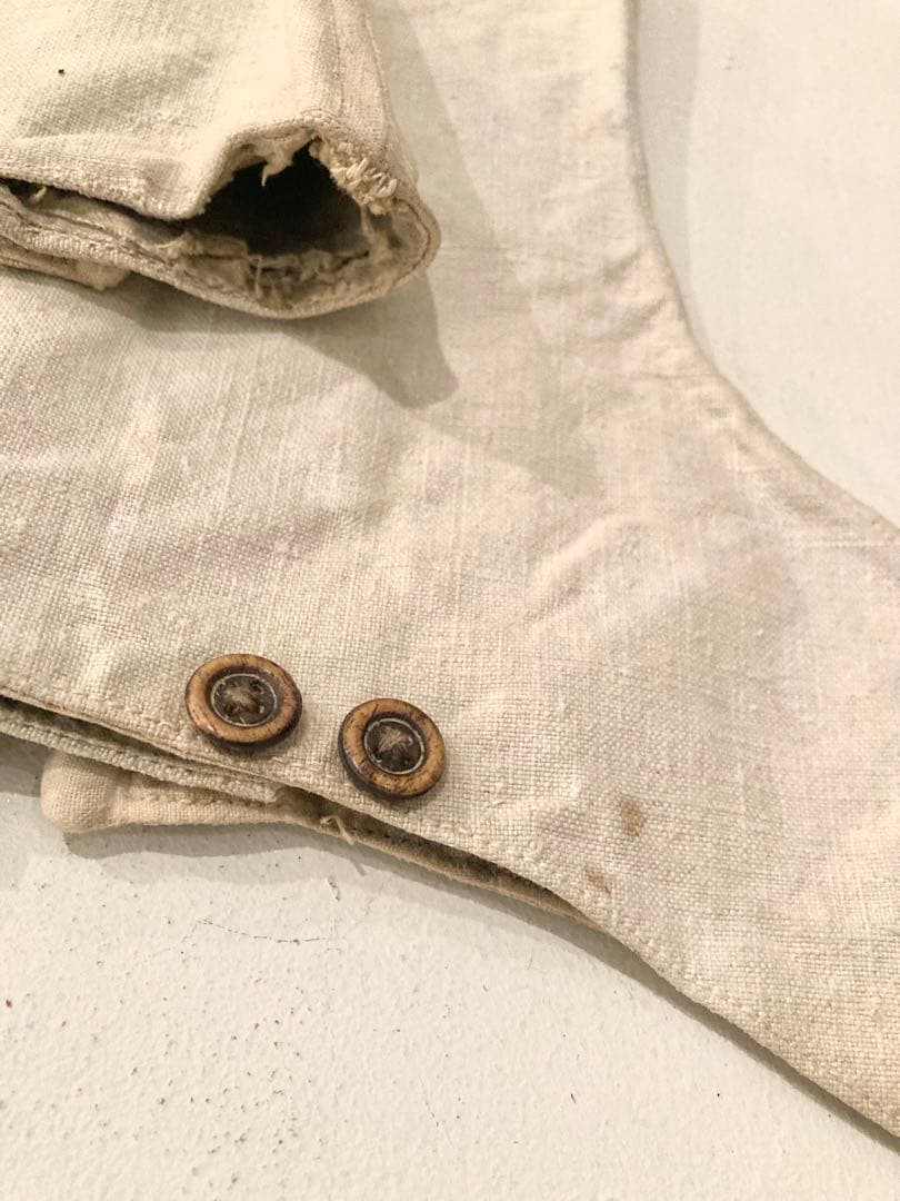 フランスアンティーク 白リネン フットカバー