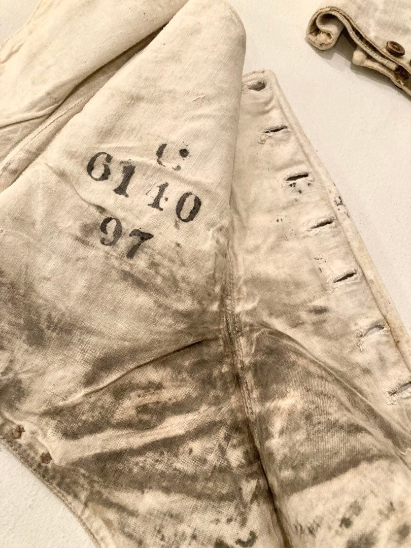 フランスアンティーク 白リネン フットカバー