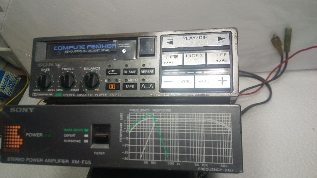 SONY ステレオカセットプレーヤー XK-F77 + パワーアンプXM-F55