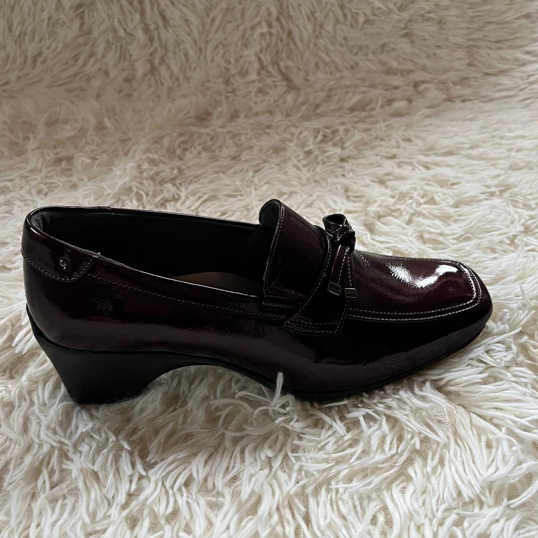 未使用級✨ ASICS pedala エナメルリボンローファー 23 EEE