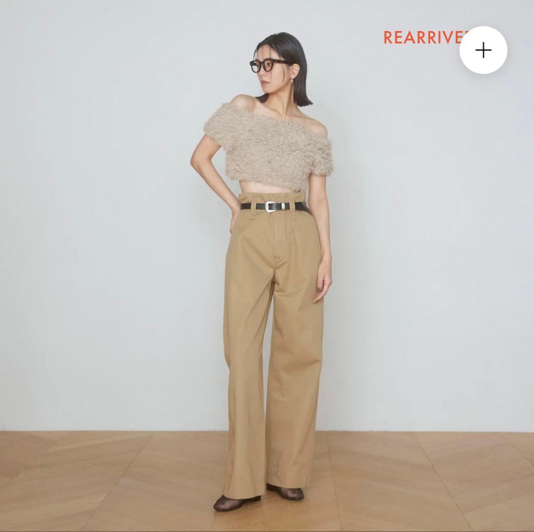 ハイウェスト デニム ルーズ チノパンツ