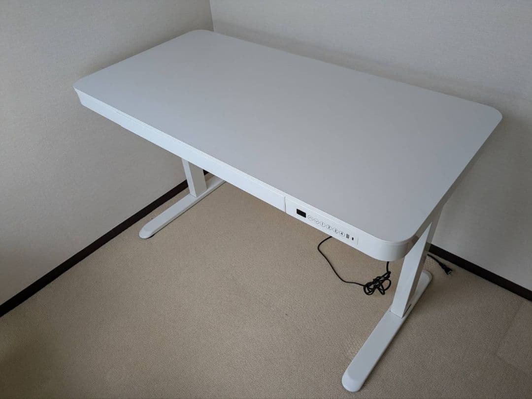 【よこい様】電動昇降パソコンデスク ホワイト　60x120×70cm