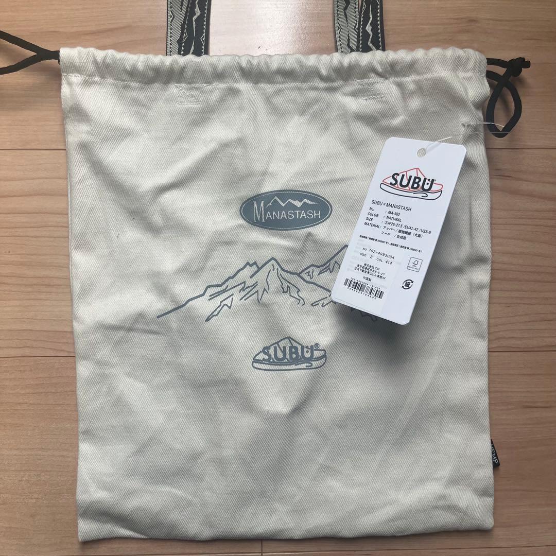 【コラボ】SUBU サンダル ホワイト サイズ2 収納袋付き MANASTASH