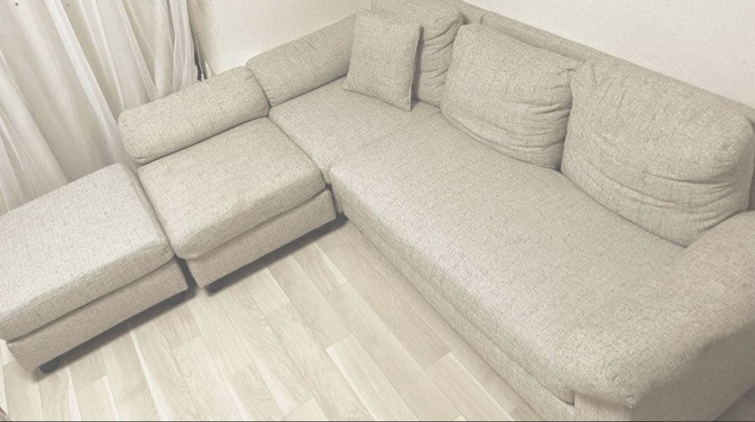 かなり重宝します！！L字型グレーソファ 2人掛け・3人以上掛けです！座り心地抜群