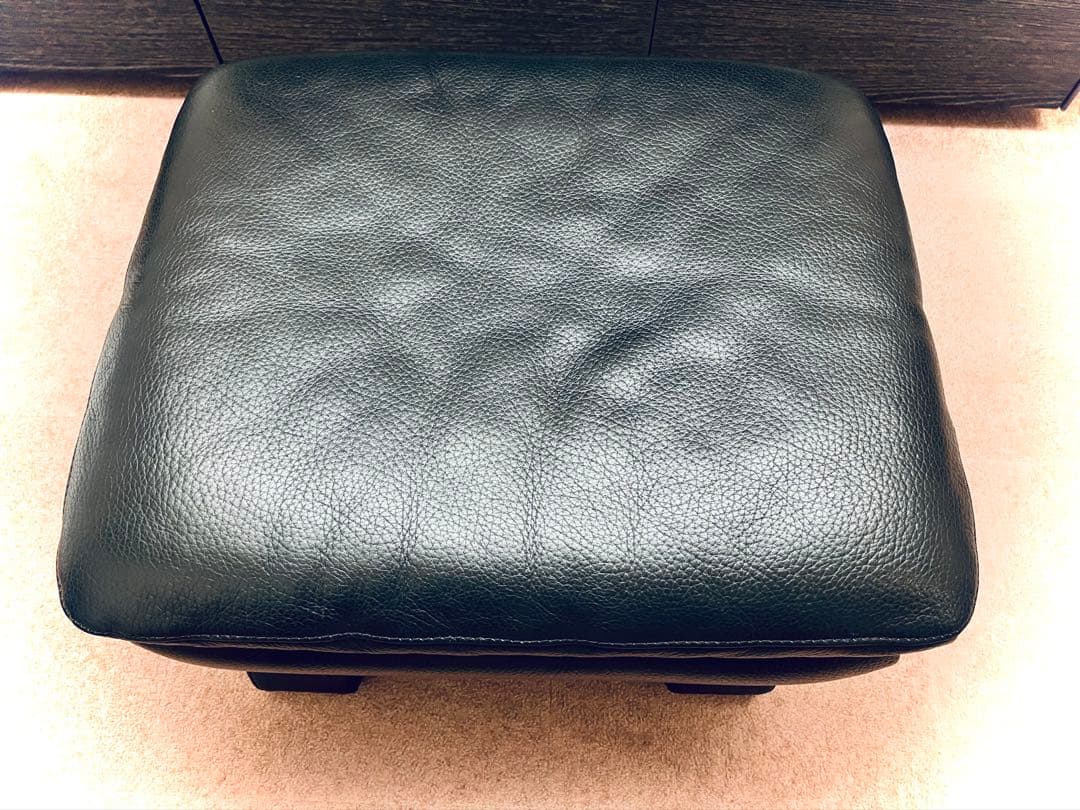 IDC大塚家具　L/S コンフォート03 総革 オットマン　ブラック