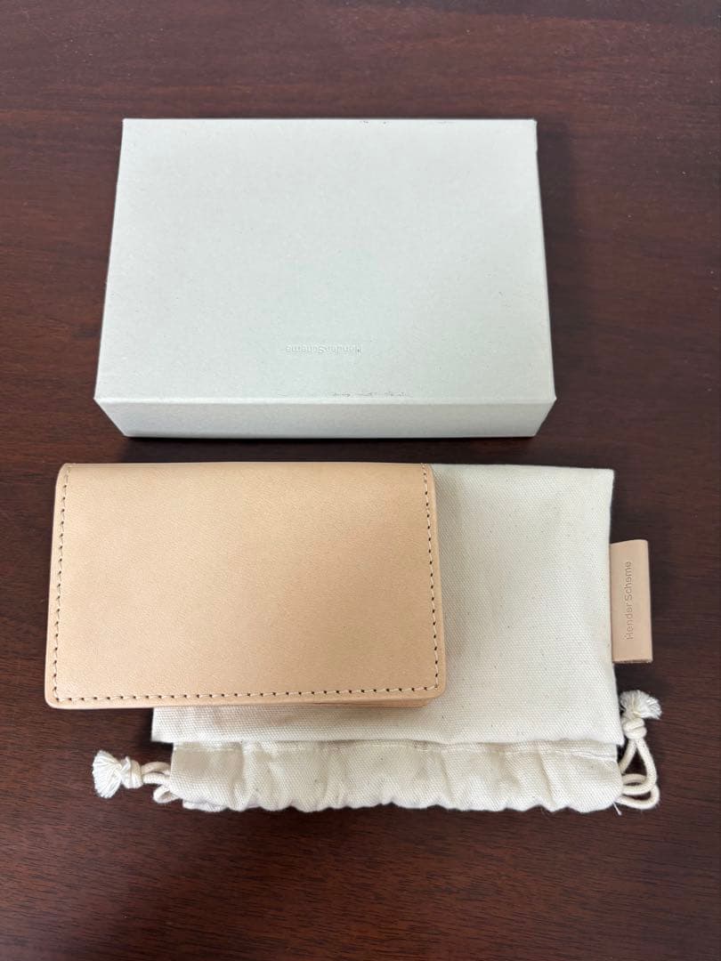 Hender Scheme ベージュ レザー名刺入れ