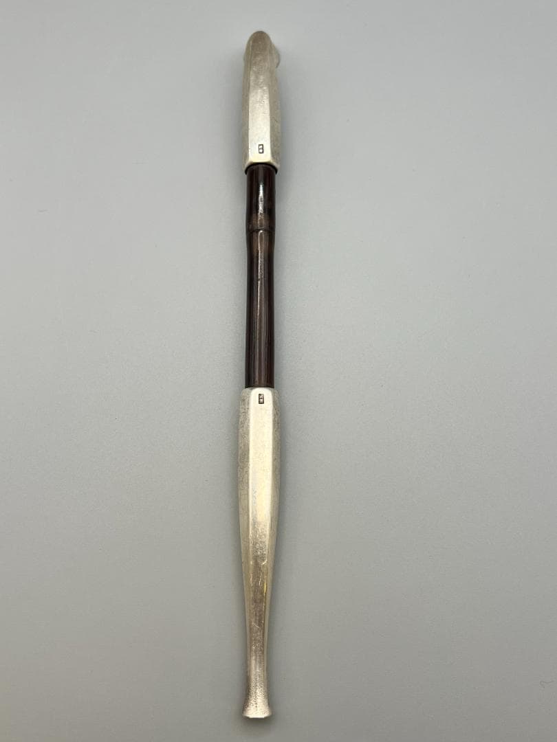 【海】純銀煙管　六角形　キセル　純刻印　銀細工　アンティーク　重量約48.8g