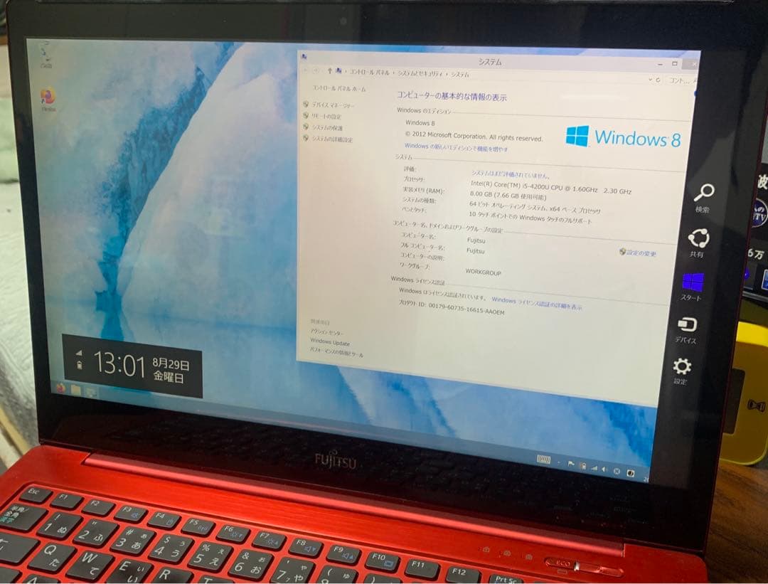 富士通　FMV LIFEBOOK UH90/L Red タッチパネル 訳あり
