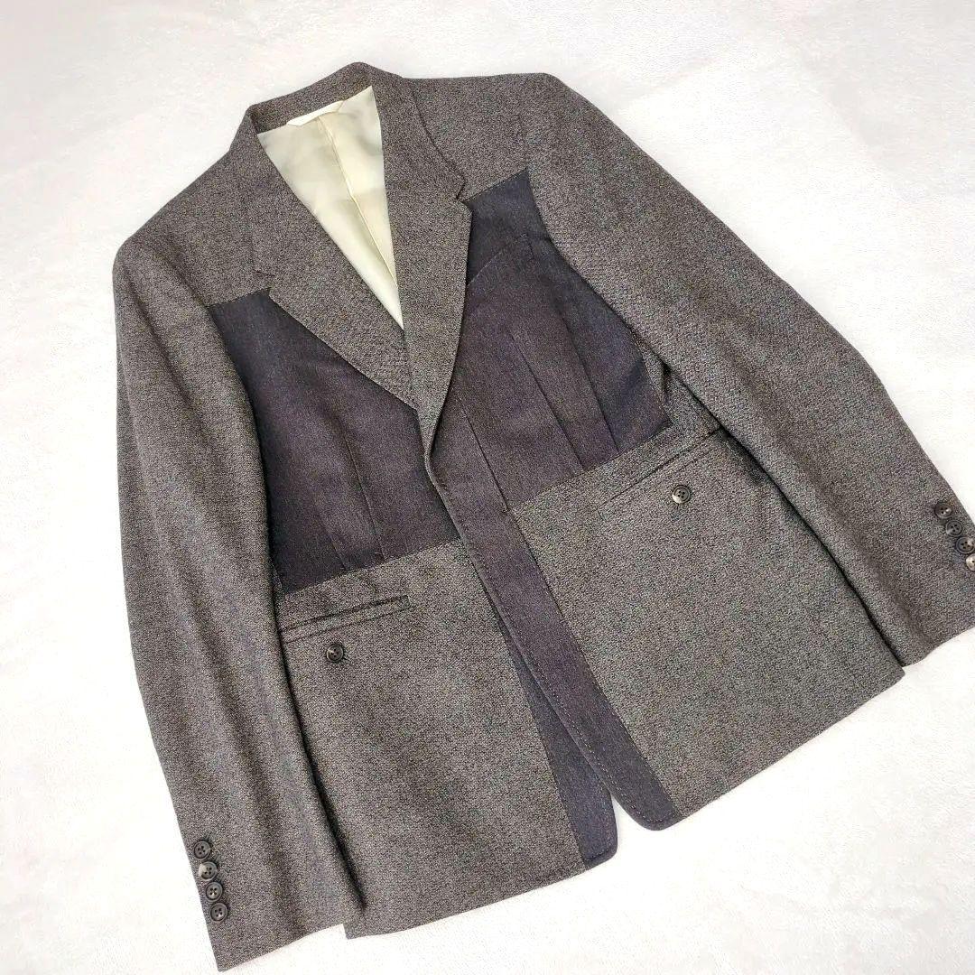 ポールスミスコレクションテーラードジャケットツイード異素材ドッキング L グレー
