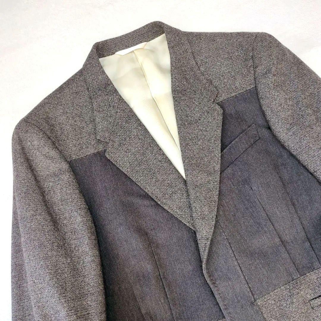 ポールスミスコレクションテーラードジャケットツイード異素材ドッキング L グレー