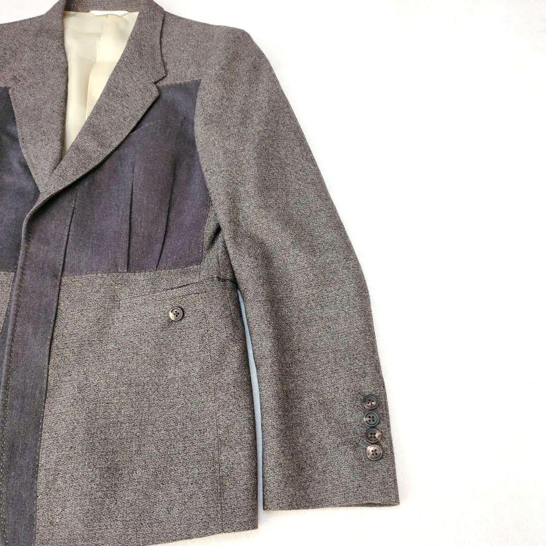 ポールスミスコレクションテーラードジャケットツイード異素材ドッキング L グレー