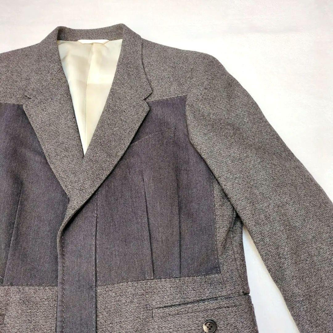 ポールスミスコレクションテーラードジャケットツイード異素材ドッキング L グレー