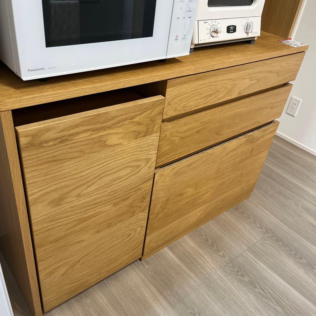 10月21日〜22日発送 無印良品 木製カップボード・幅120cm・オーク材