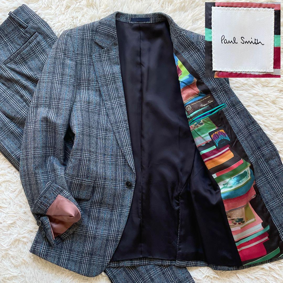 美品 ポールスミス 現行 ツイード セットアップ マルチカラー 総柄 チェック
