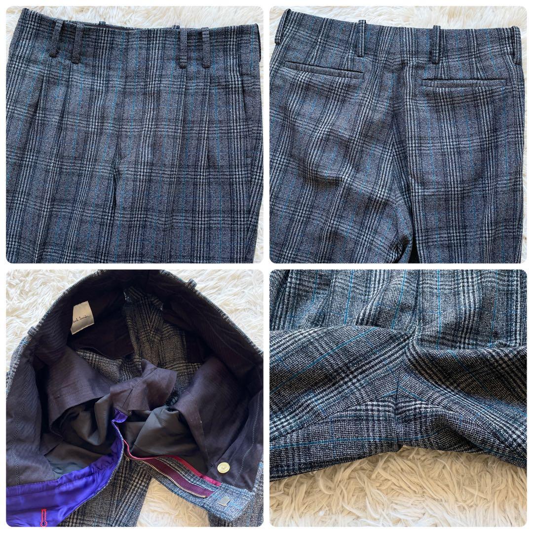 美品 ポールスミス 現行 ツイード セットアップ マルチカラー 総柄 チェック