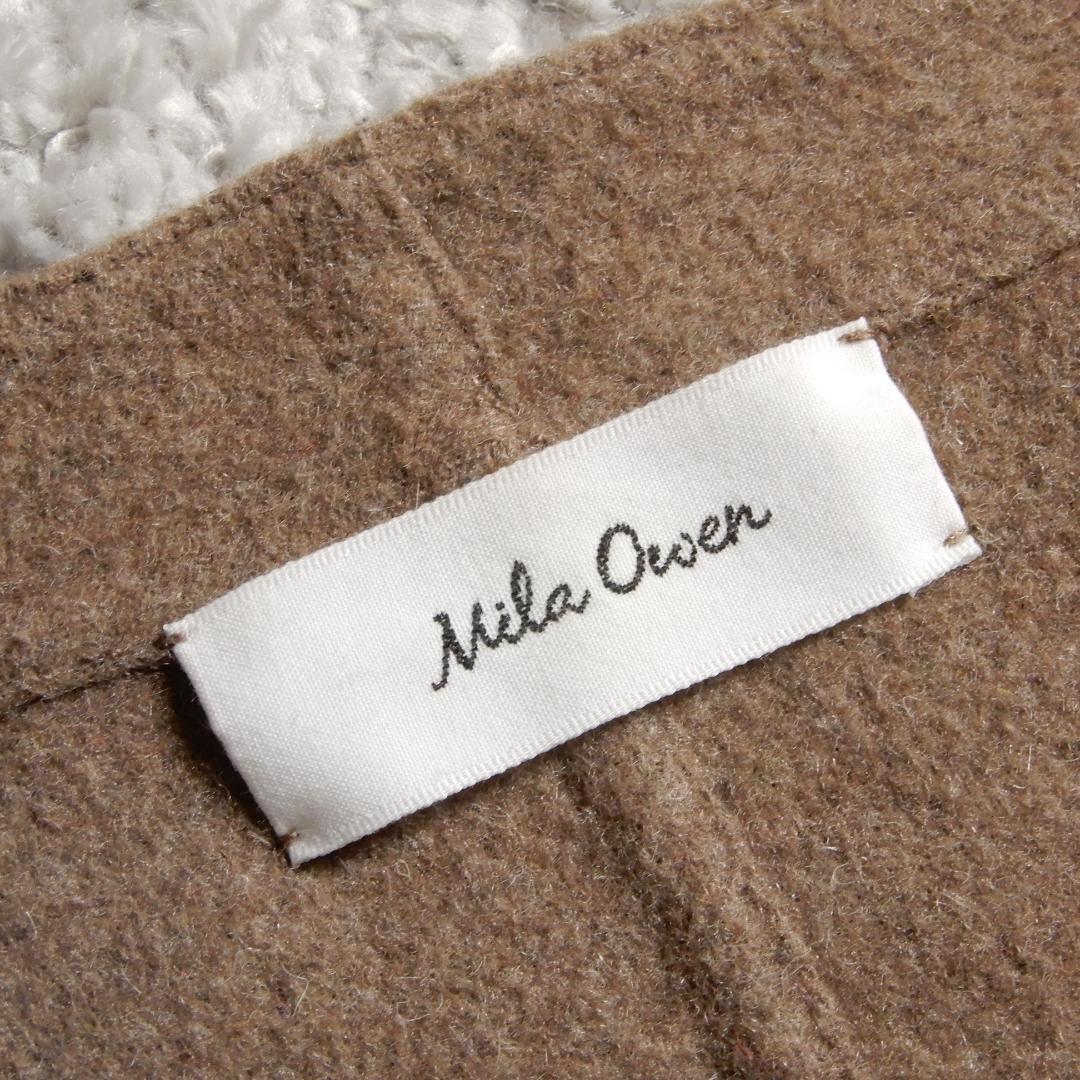 ミラオーウェン ウールブレンド ウエストリボン リバー コート F