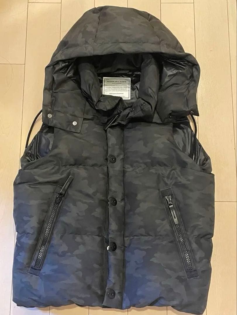 NISHIKAWA DOWN カモフラージュ ダウンベスト　Ｌ