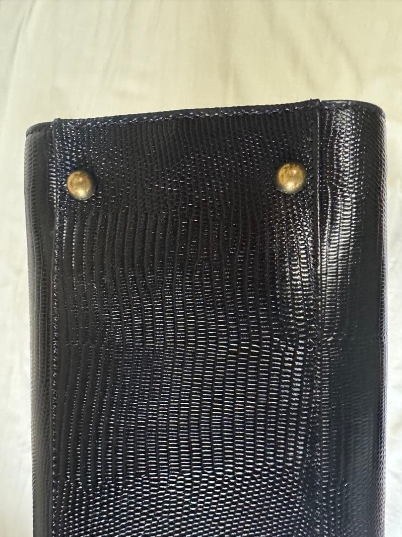 トフアンドロードストーン レディライトトート リザード　ブラック