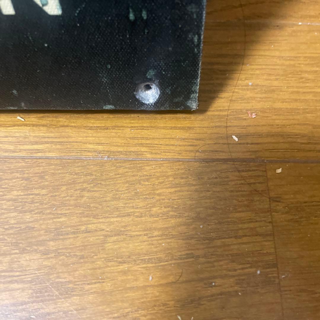 バス停 行き先表示板 木製 黒白