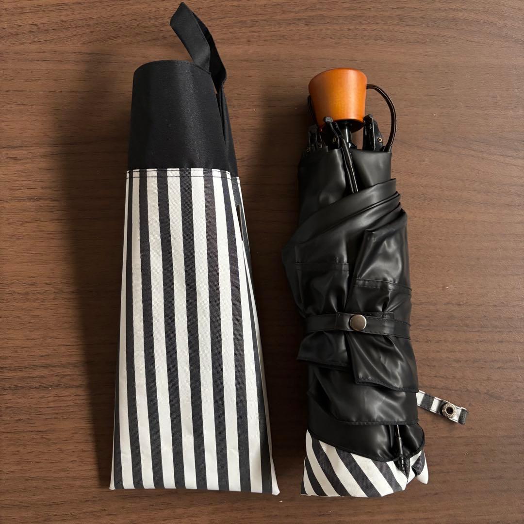 サンバリア100 3段折 白黒ストライプ