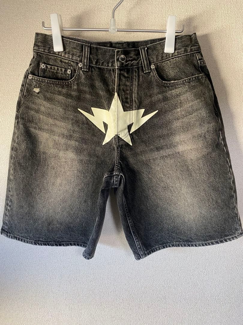 【希少】A BATHING APE アベイシングエイプ デニムショーツ 星 M