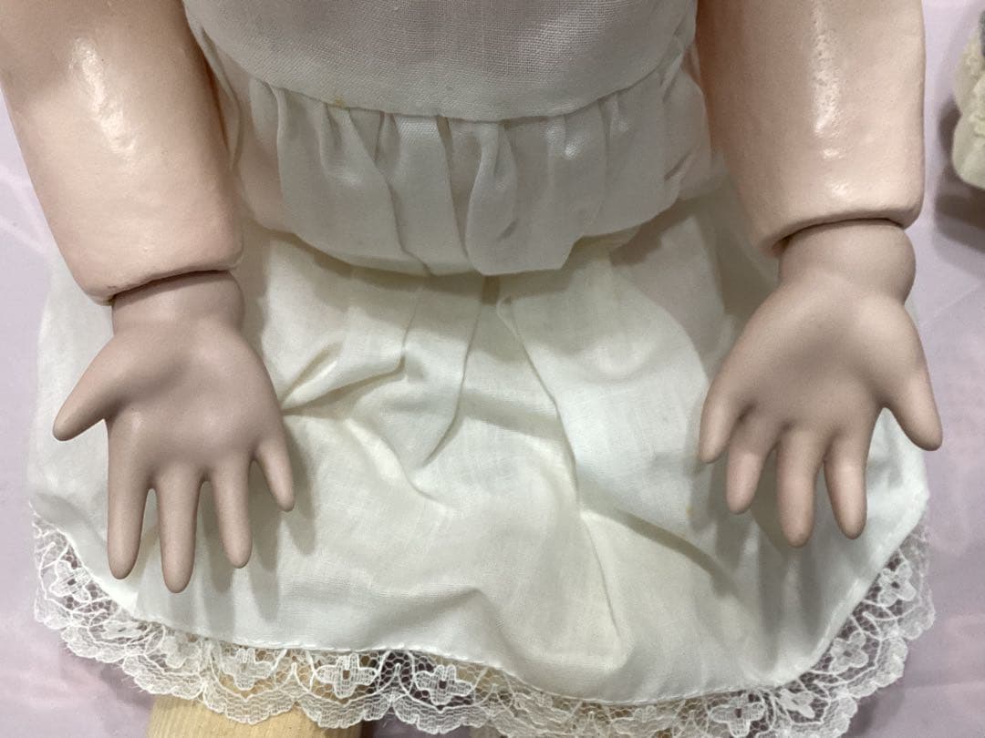 ビスクドール　スタイナー　アンティークドール　ヴァイオレットアイ　 青白ドレス