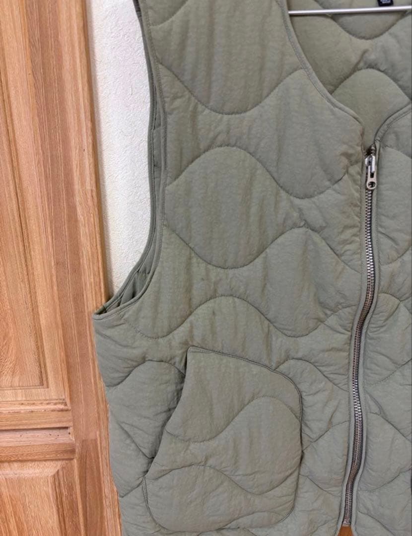 stussy キルティングベスト Lサイズ　オリーブ　緑