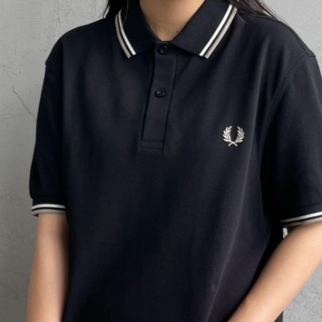 FRED PERRY ツインティップライン ワンポイントロゴ刺繍ポロシャツ