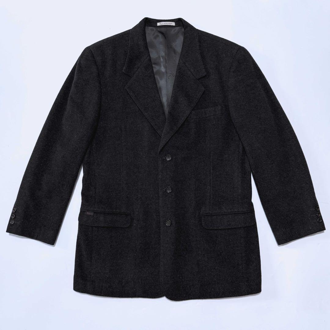 【美品】Papas ウールジャケット テーラード ダークグレー 90s 00s