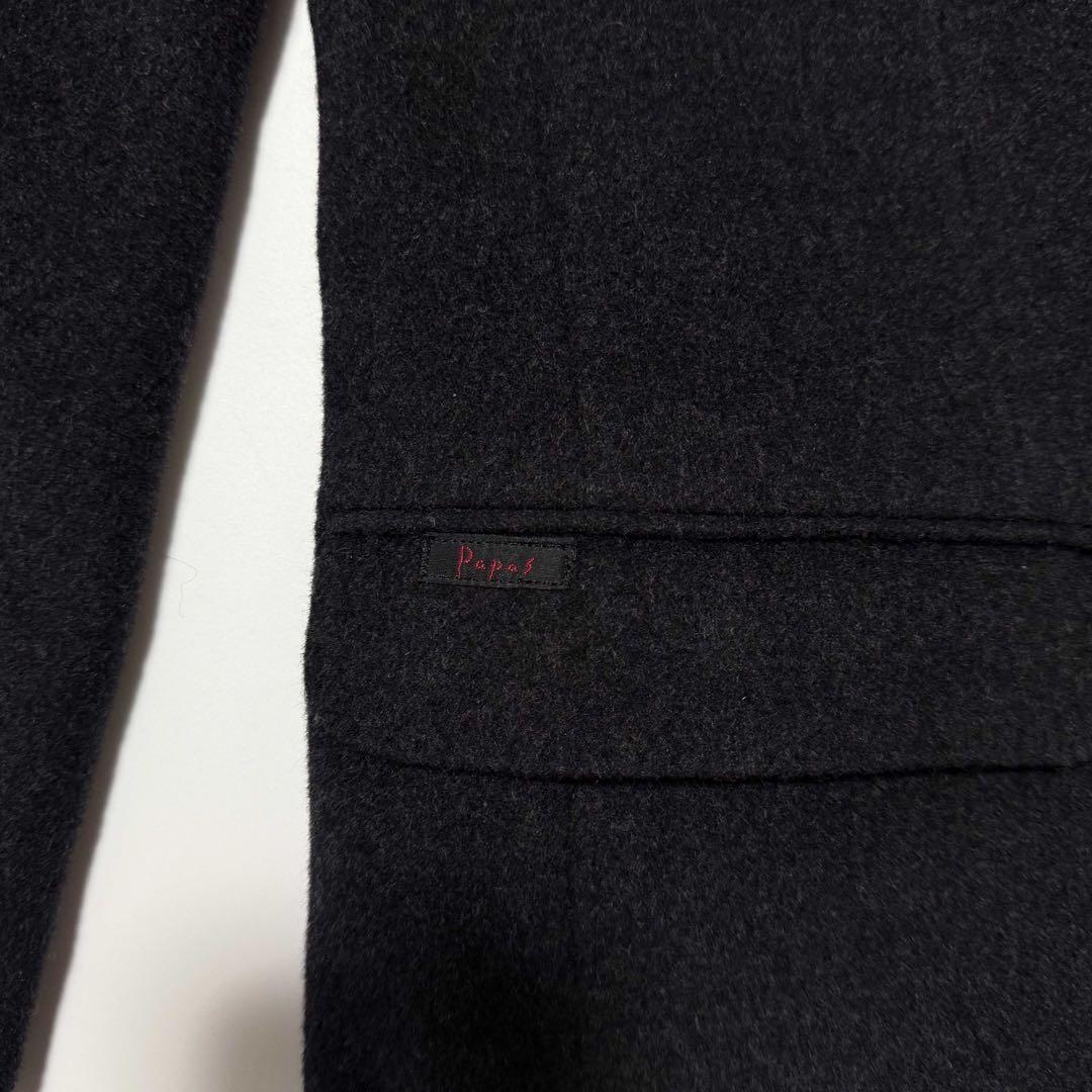 【美品】Papas ウールジャケット テーラード ダークグレー 90s 00s