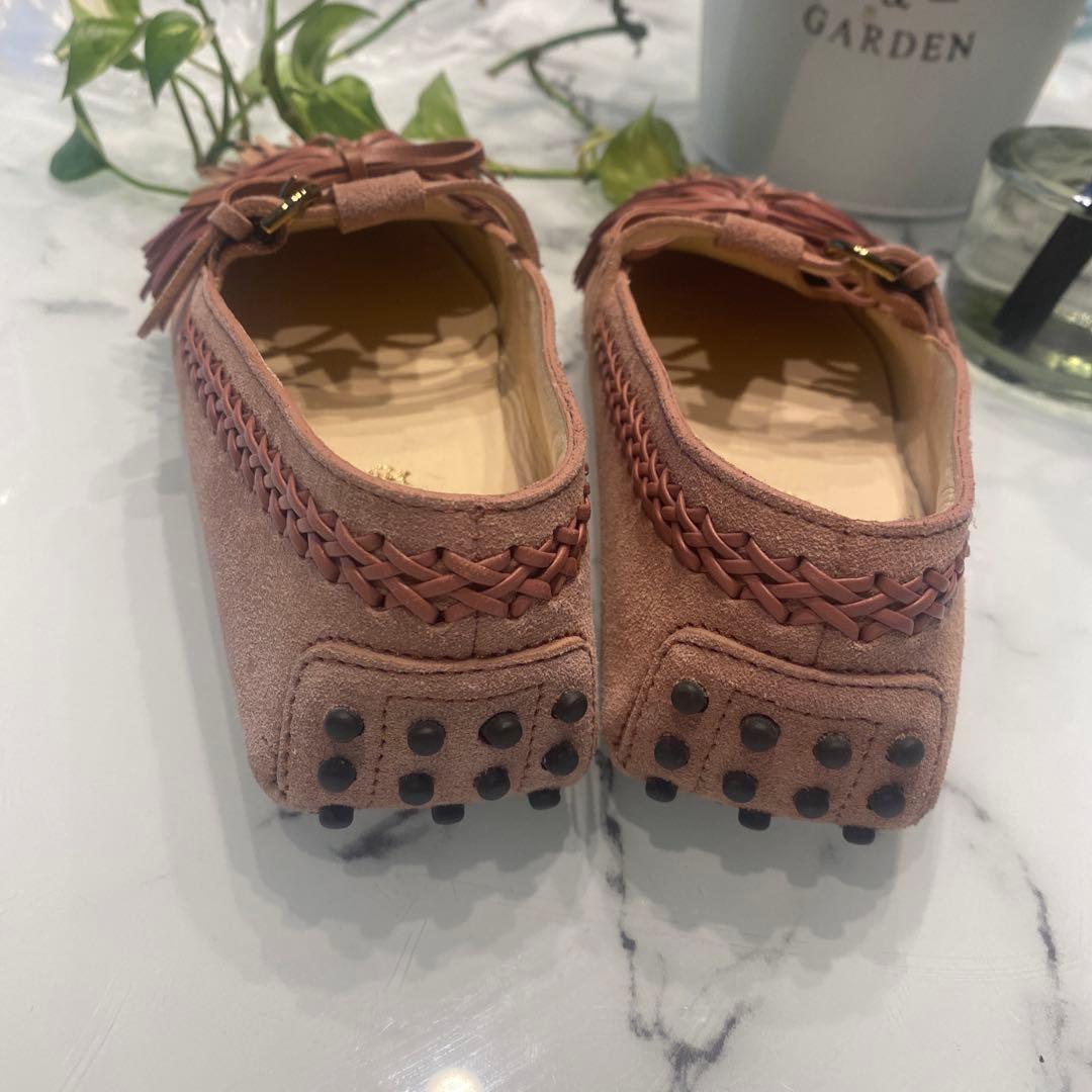 処分セール　『一度着用のみの美品』TOD'S スエード フリンジ付き モカシン