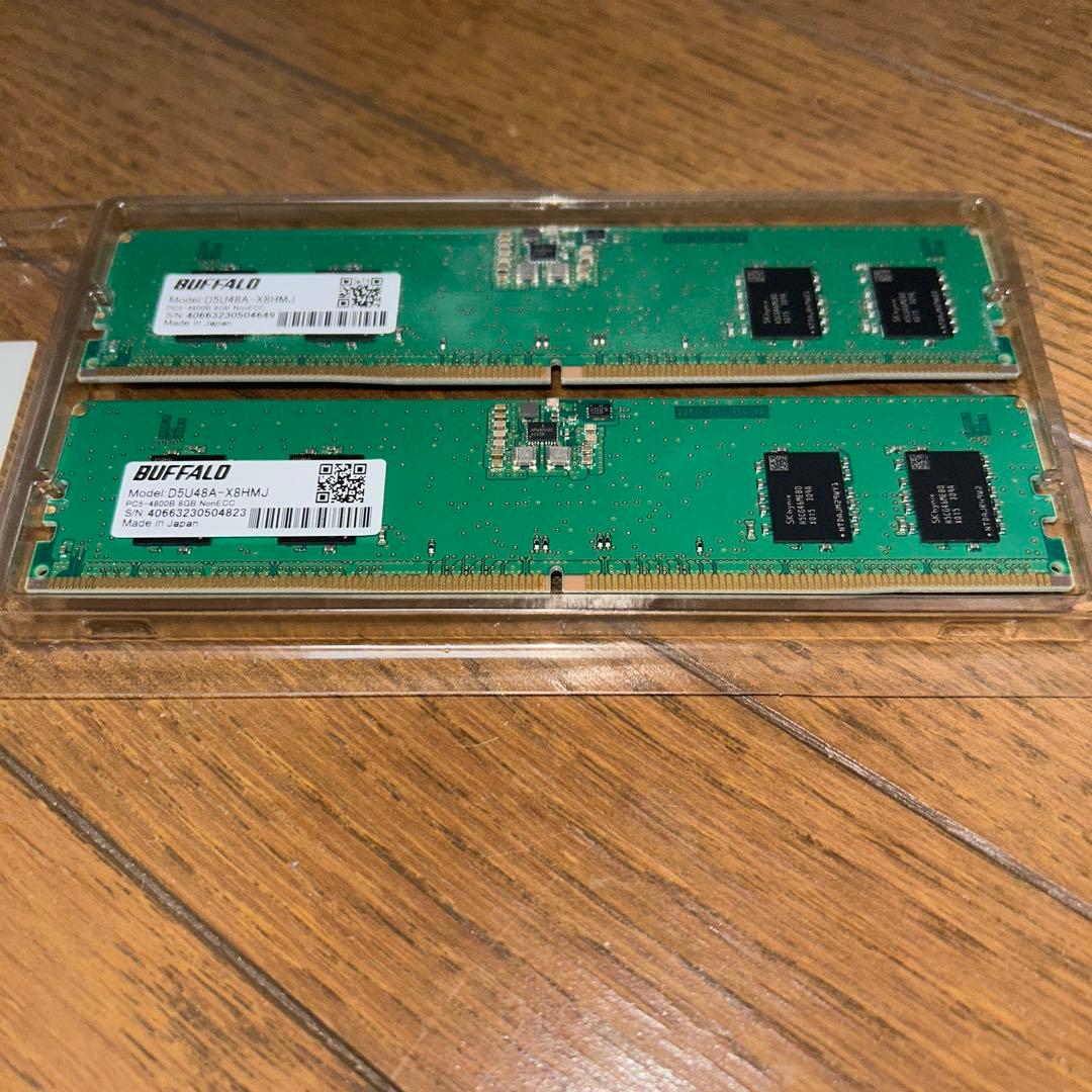 BUFFALO D5U48A-X8HMJ PC5-4800B 8GB 2個セット