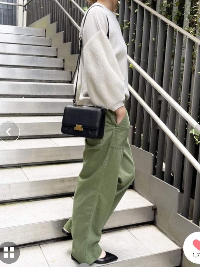 スピックアンドスパン ルーズベイカーパンツ カーキ 36サイズ