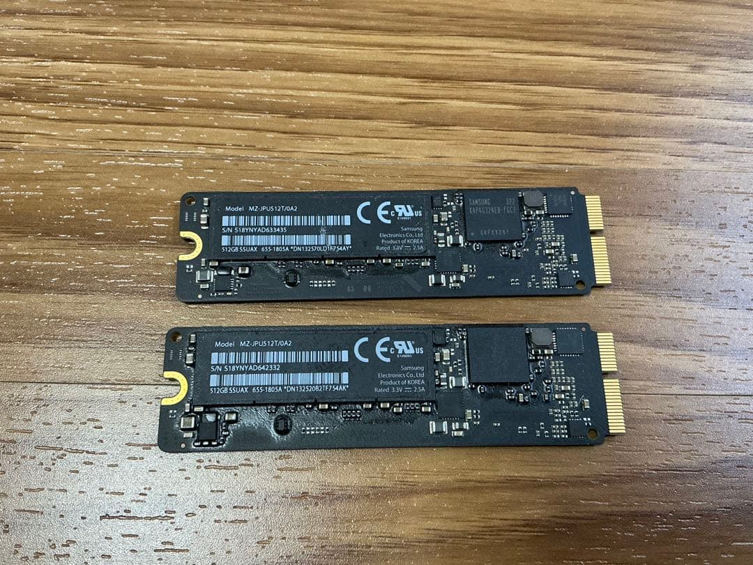 純正 Apple MZ-JPU512T/0A2 ★512GB SSD　2枚セット