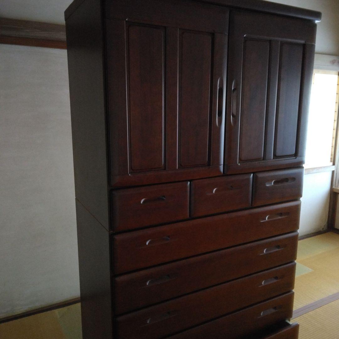 ダークブラウン引き出し付き和箪笥