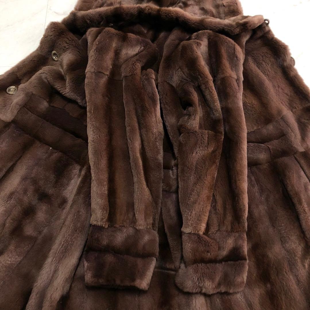 美品✨バルマン シェアードウィーゼル リバーシブル フーデットコート 本毛皮