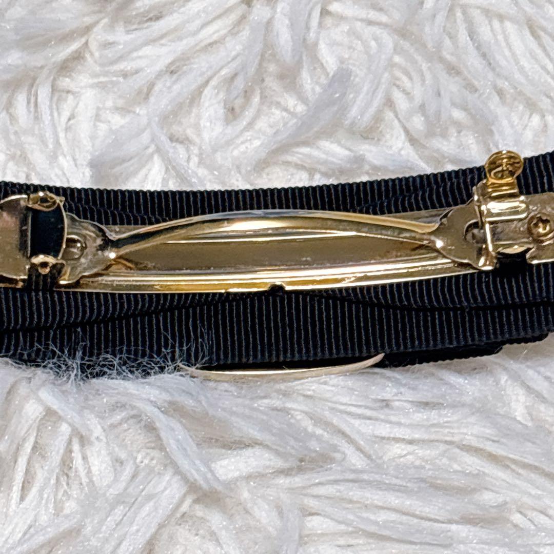 Salvatore Ferragamo フェラガモ　ブラック×ゴールド　バレッタ