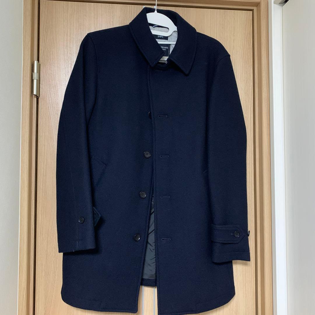 ふじふじ　スーパー140'S メルトン シングル ロング Pコート