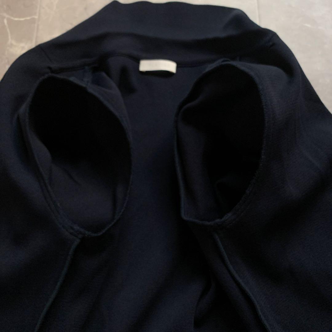 PLATINE プラティーヌ　ミラノリブニットダブルジャケット　紺　金ボタン