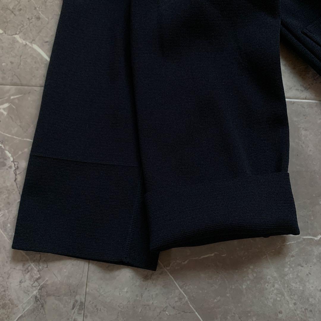 PLATINE プラティーヌ　ミラノリブニットダブルジャケット　紺　金ボタン