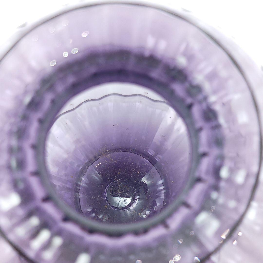 Y2119-4 バカラ アクアレーユ 一輪挿し 花瓶 パープル