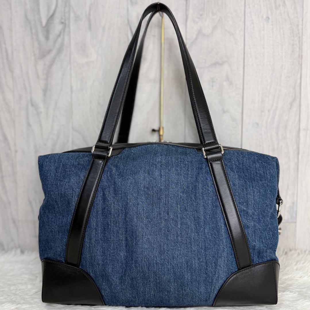 希少♡デカロゴ♡デニム仕様♡フェラガモ ガンチーニ 2way ボストンバッグ