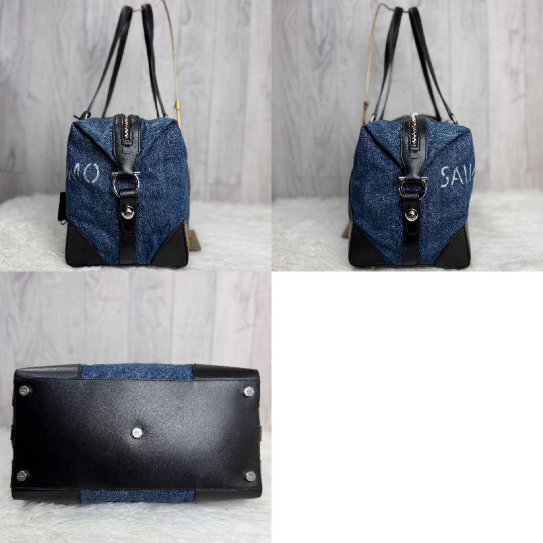 希少♡デカロゴ♡デニム仕様♡フェラガモ ガンチーニ 2way ボストンバッグ
