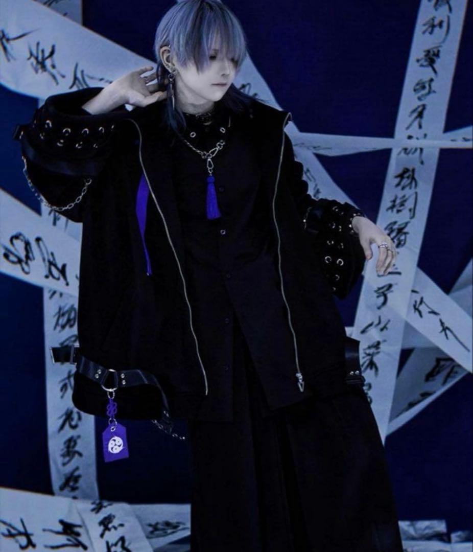 ililil イルイルイル　枵コラボ【空夜】 ジップアップパーカー　チェーン　黒