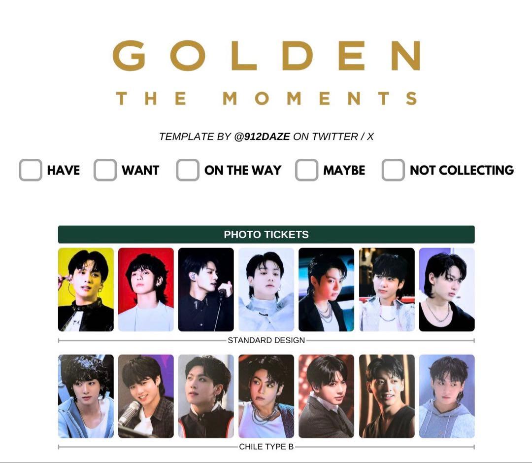 値下げ中】BTS⭐︎JUNGKOOK⭐︎GOLDEN⭐︎チリ TYPE-Bコンプリート