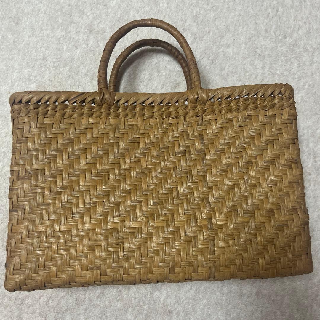 Lサイズ 山葡萄 蔓 かごバック かご 籠 巾着 網代編み 職人の手作り かご